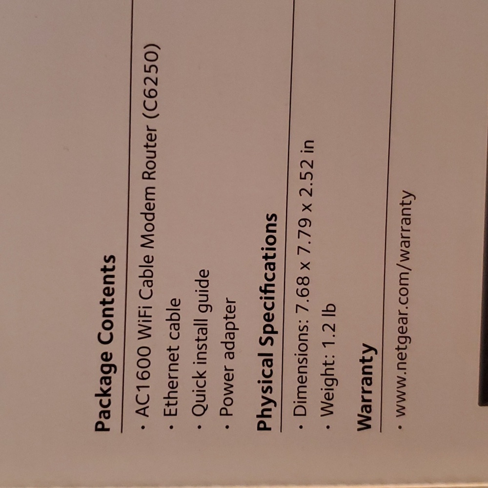 NEW Netgear AC 1600 WiFi Cable Modem Router - Picture 4 of 7